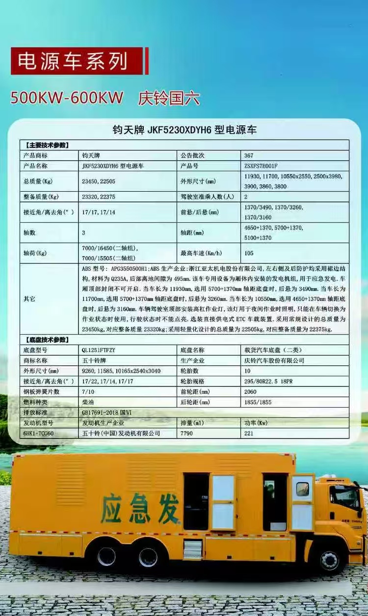 500KW-600KW庆铃国六